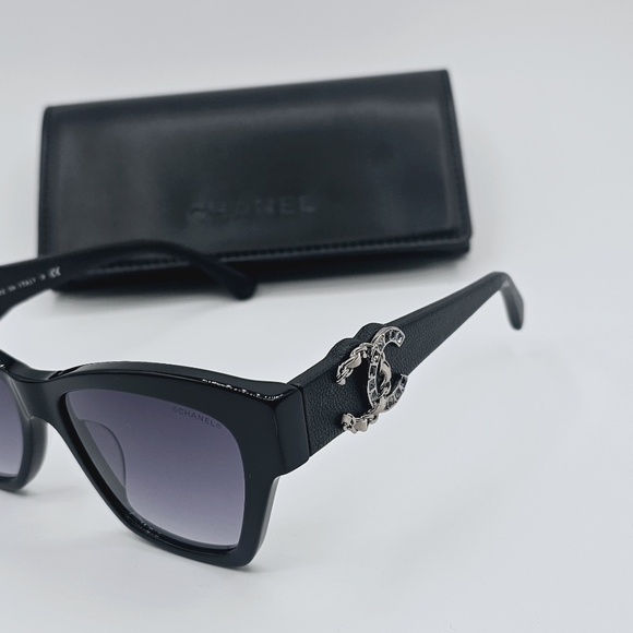 CHANEL SUNGLASSES CAT EYE BLACK CH5456 - Picture 16 of 16